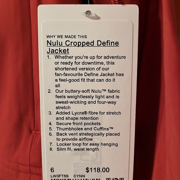 Nulu cropped define jacket, color Cayenne/cynn rust like red - Picture 2 of 2